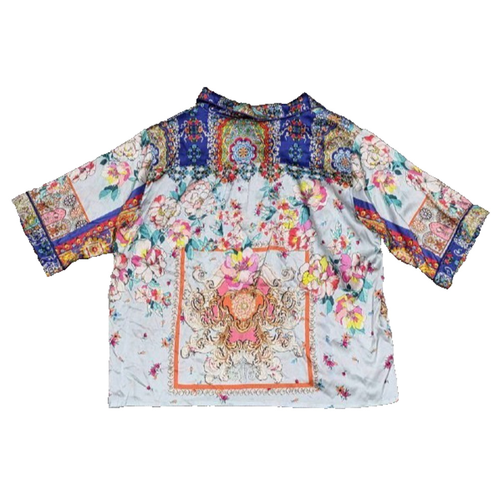 Collar Silk Shirt in Multicolor Print Medium A004263 - Picture 8 of 8